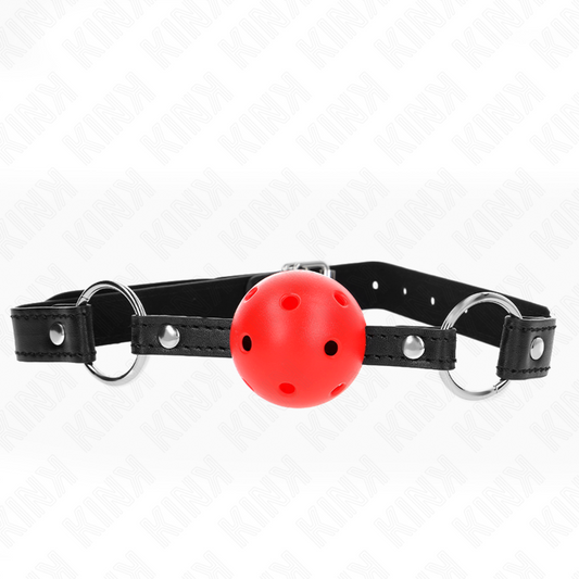 KINK - BOULE CREUSE DURE ROUGE 4,5 CM GAG MODELE 1 63,5 X 2 CM KINK COLLAR & GAG
