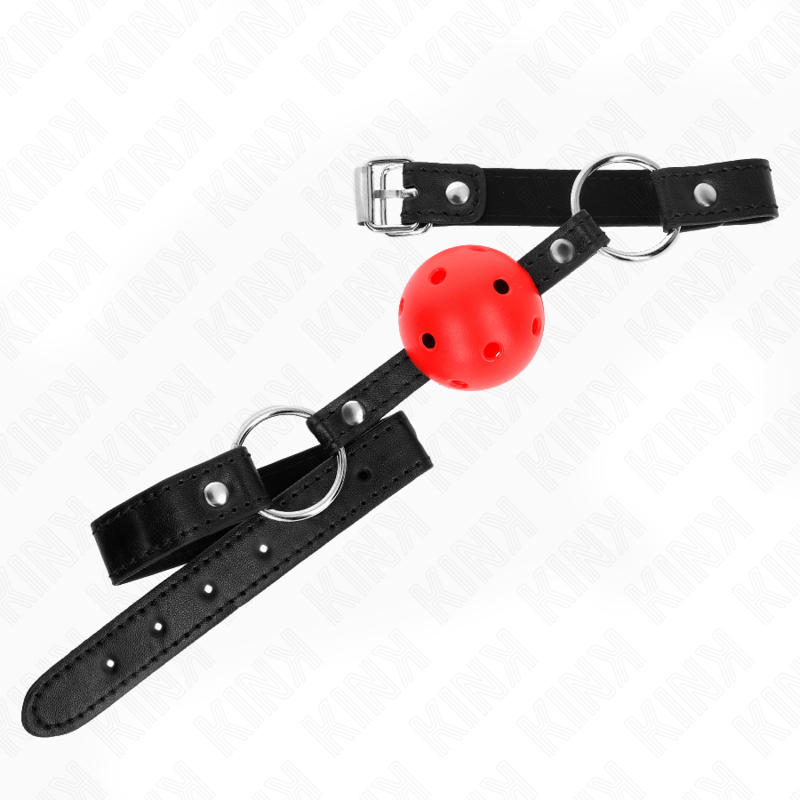 KINK - BOULE CREUSE DURE ROUGE 4,5 CM GAG MODELE 1 63,5 X 2 CM KINK COLLAR & GAG