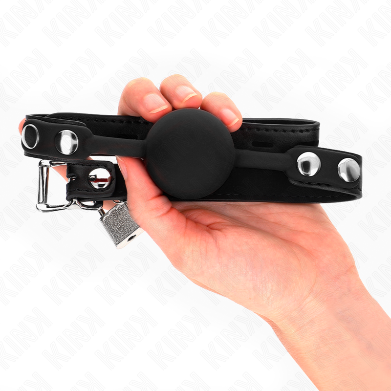 KINK - MODÈLE 1 BILLE EN SILICONE 4 CM BAG AVEC SERRURE 60 x 2 CM KINK COLLAR & GAG