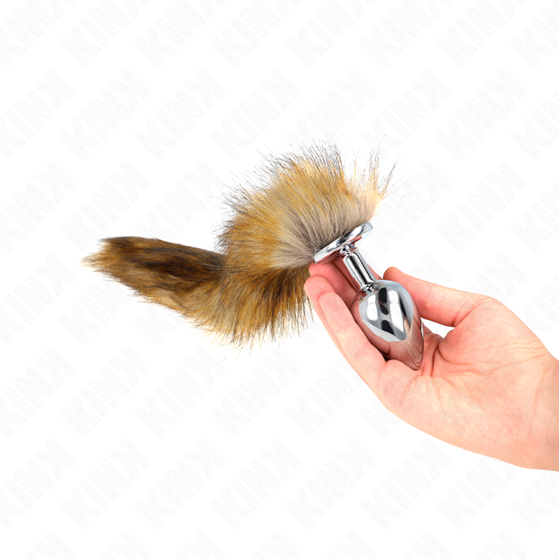 KINK - PLUG ANAL TAILLE L 10 X 4 CM AVEC QUEUE SYNTHÉTIQUE 40 CM MARRON KINK PLEASURE PLUGS