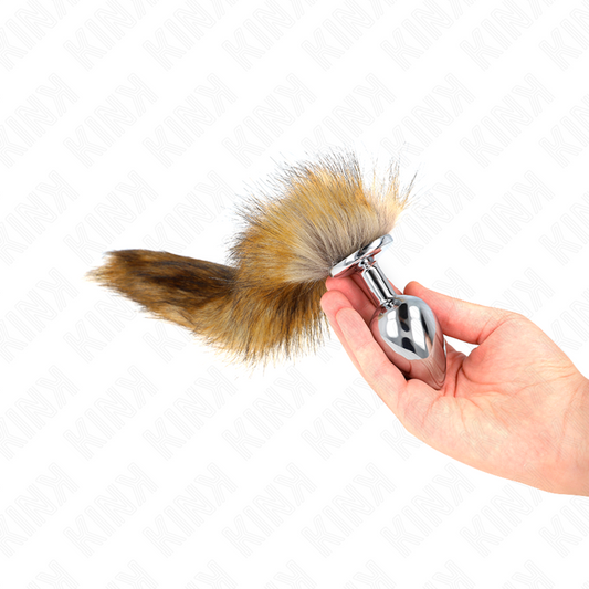 KINK - PLUG ANAL TAILLE L 10 X 4 CM AVEC QUEUE SYNTHÉTIQUE 40 CM MARRON KINK PLEASURE PLUGS