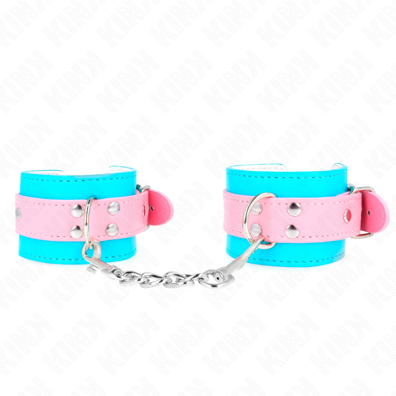 KINK - MIGNONS ATTENTES-POIGNETS BLEU/ROSE AJUSTABLES 16-28 CM X 5 CM KINK WRIST RESTRAINT