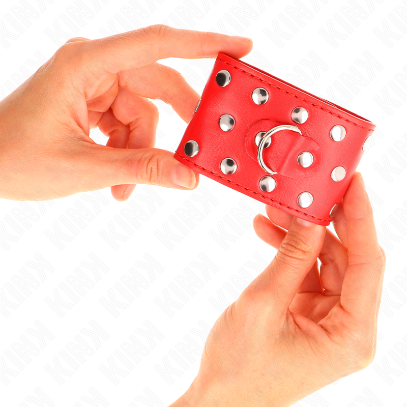 KINK - APPAREILS DE RETENUE POIGNETS AVEC FERMETURE PRESSION PLEINE DE RIVETS ROUGE AJUSTABLE 19-24 CM X 5,5 CM KINK WRIST RESTRAINT