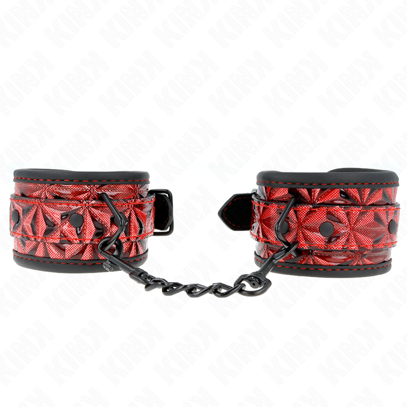 KINK - APPUI-POIGNETS MOTIF DIAMANT ROUGE FONCÉ RÉGLABLE 17-26 CM X 5,5 CM KINK WRIST RESTRAINT