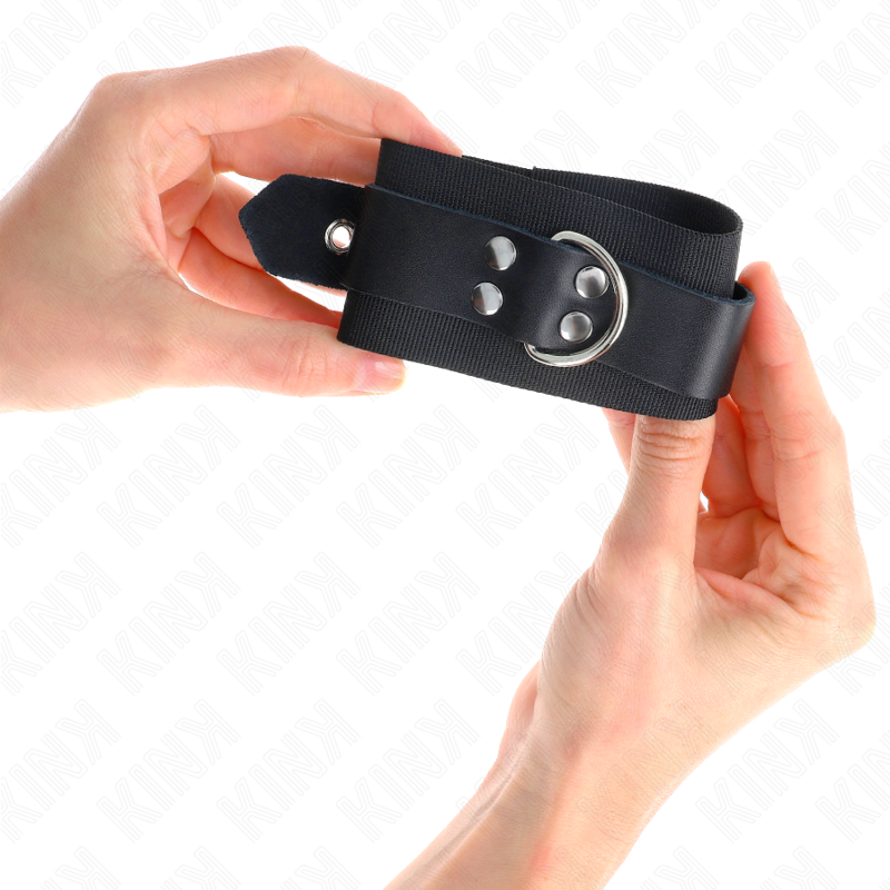 KINK - APPUI-POIGNETS EN NYLON NOIR AVEC CEINTURE EN CUIR NOIR AJUSTABLE 19-29 CM X 5,1 CM KINK WRIST RESTRAINT