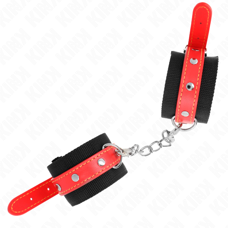 KINK - APPUI-POIGNETS EN NYLON NOIR AVEC CUIR ROUGE AJUSTABLE 19-24 CM X 5,5 CM KINK WRIST RESTRAINT