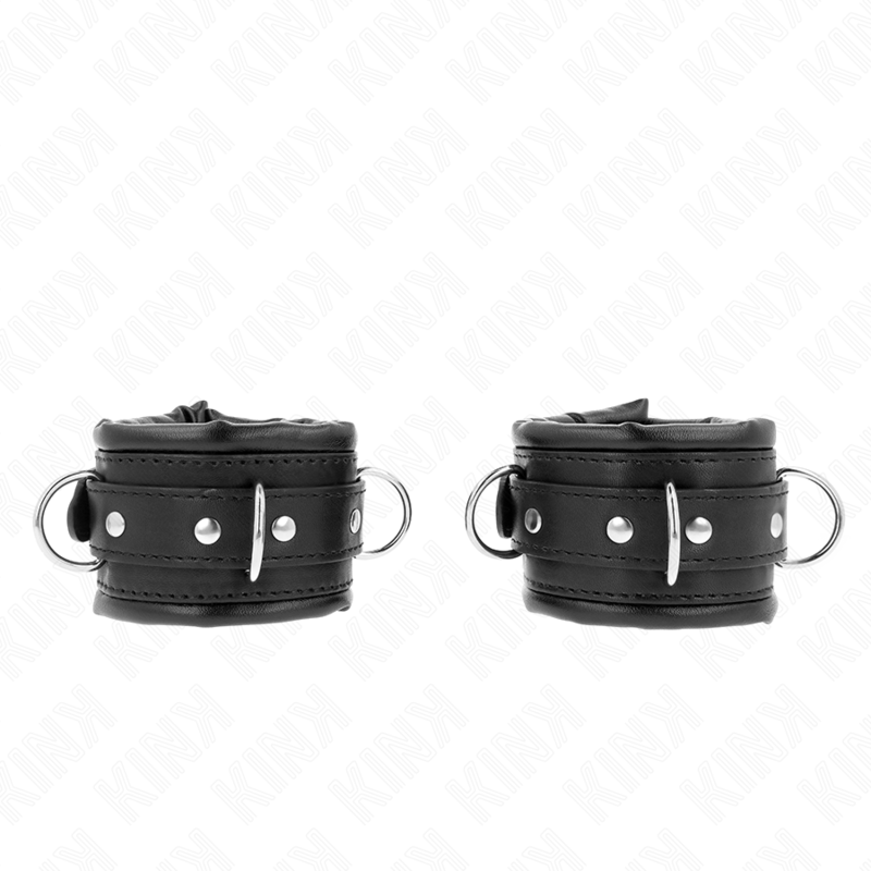 KINK - APPUI-POIGNETS LOURDS DOUBLÉS DE FOURRURE NOIRE RÉGLABLES 20-30 CM X 6 CM KINK WRIST RESTRAINT