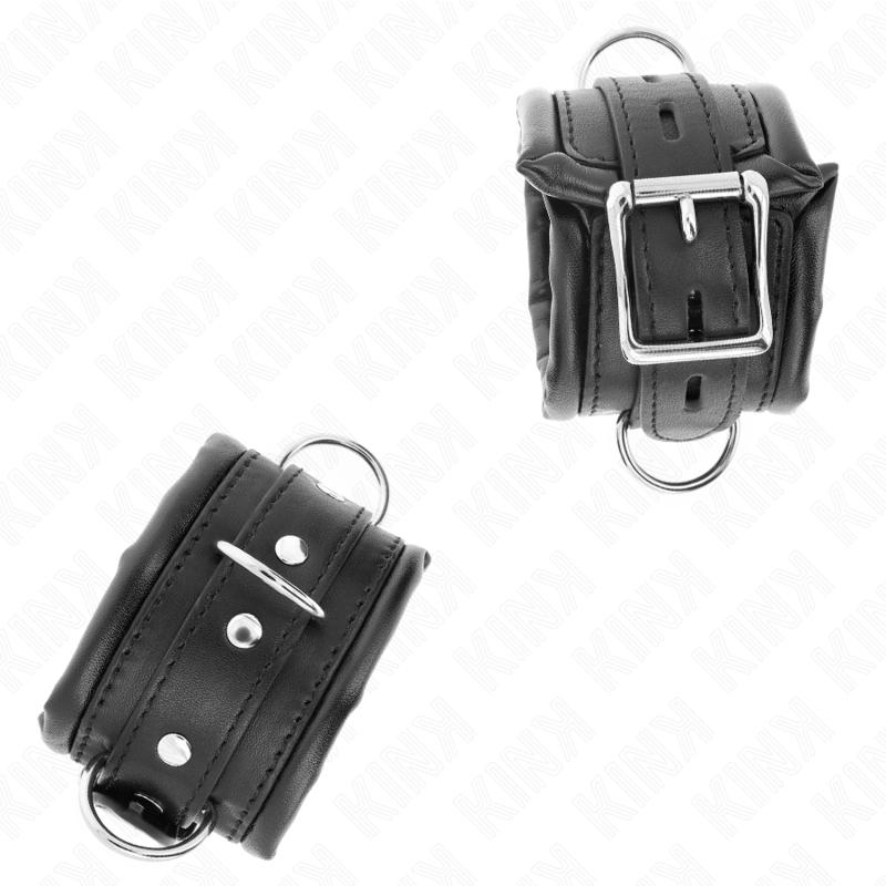 KINK - APPUI-POIGNETS LOURDS DOUBLÉS DE FOURRURE NOIRE RÉGLABLES 20-30 CM X 6 CM KINK WRIST RESTRAINT