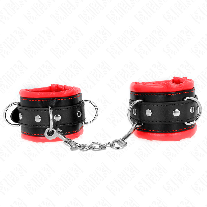 KINK - APPUI-POIGNETS LOURDS DOUBLÉS DE FOURRURE ROUGE AJUSTABLES 20-30 CM X 6 CM KINK WRIST RESTRAINT