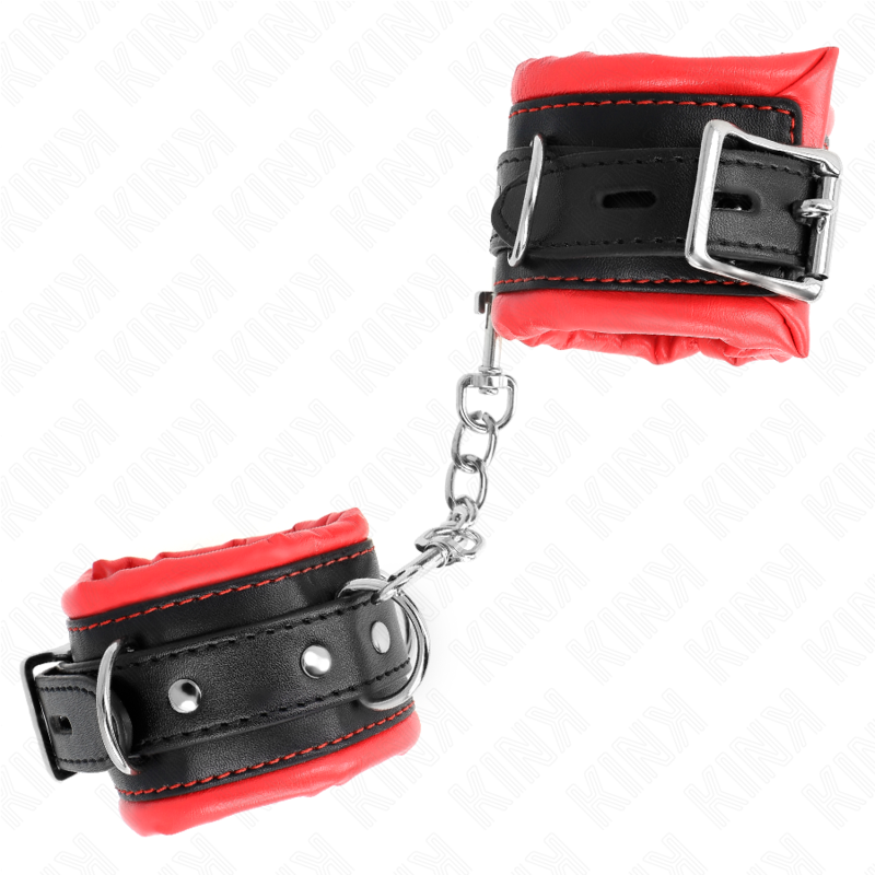 KINK - APPUI-POIGNETS LOURDS DOUBLÉS DE FOURRURE ROUGE AJUSTABLES 20-30 CM X 6 CM KINK WRIST RESTRAINT