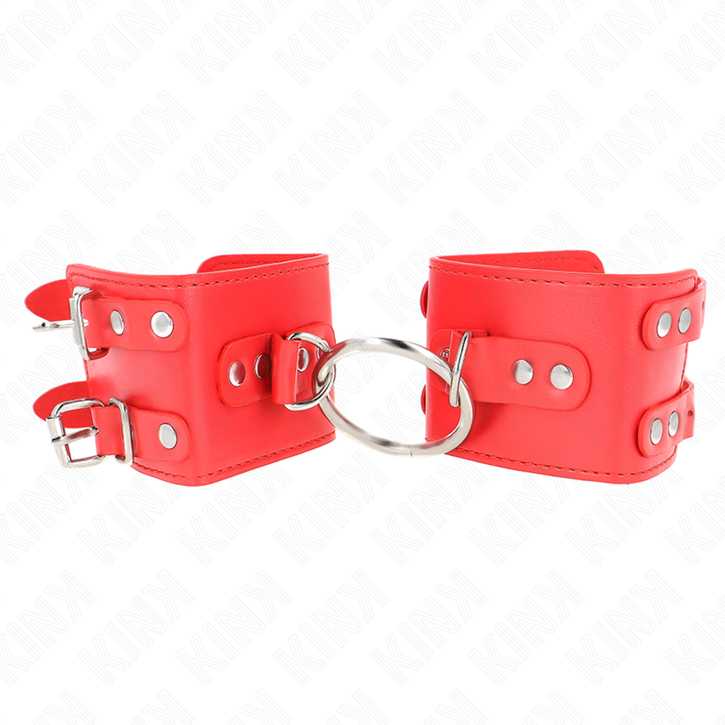 KINK - APPUI-POIGNETS FIXES AVEC ANNEAU ET CLOUS RÉGLABLES ROUGE 17-22 CM X 6,5 CM KINK WRIST RESTRAINT