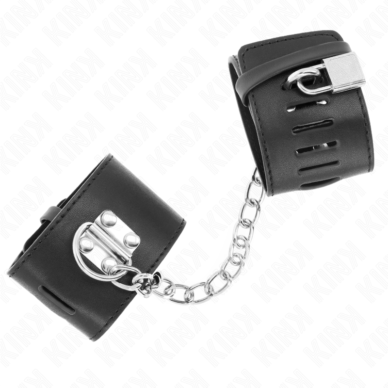 KINK - APPUI-POIGNETS FIXES AVEC CHAÎNE 30 CM ET FERMETURE PAR CADENAS NOIR RÉGLABLE 16-23 CM X 5,5 CM KINK WRIST RESTRAINT
