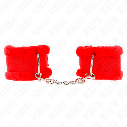 KINK - APPUI-POIGNETS DOUBLÉS DE FOURRURE ROUGE AJUSTABLE 17-31 CM X 7 CM KINK WRIST RESTRAINT