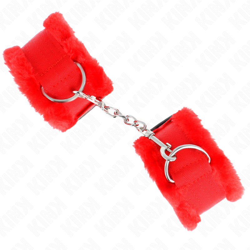 KINK - APPUI-POIGNETS DOUBLÉS DE FOURRURE ROUGE AJUSTABLE 17-31 CM X 7 CM KINK WRIST RESTRAINT