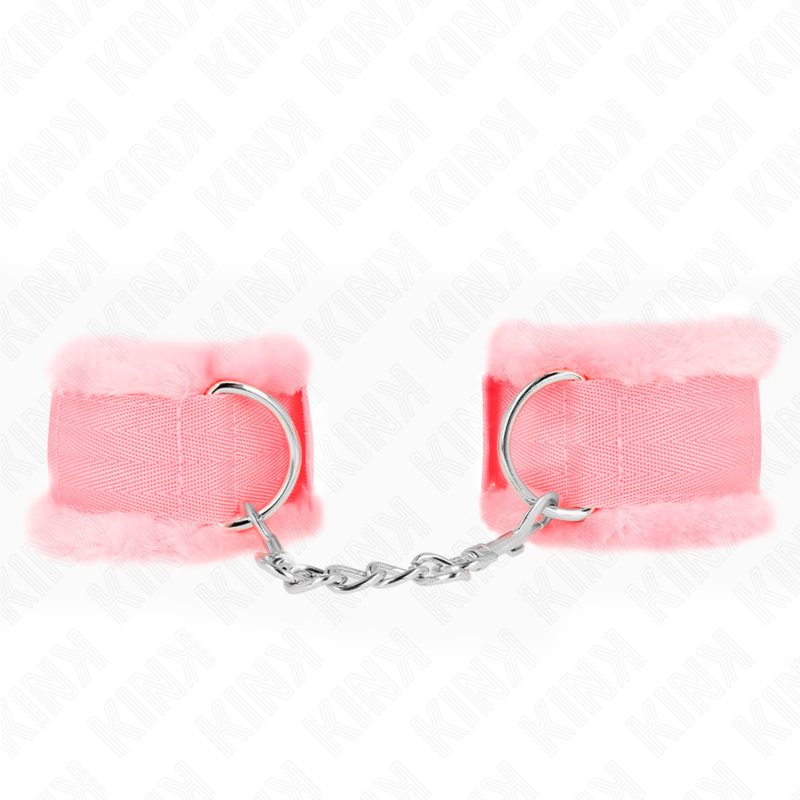 KINK - APPUI-POIGNETS DOUBLÉS DE FOURRURE ROSE RÉGLABLE 17-31 CM X 7 CM KINK WRIST RESTRAINT