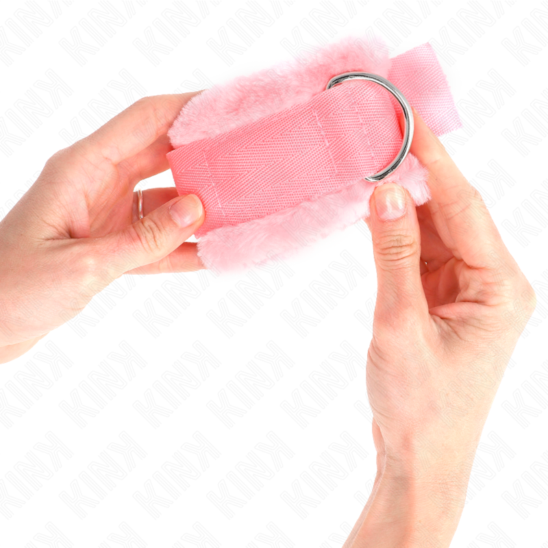 KINK - APPUI-POIGNETS DOUBLÉS DE FOURRURE ROSE RÉGLABLE 17-31 CM X 7 CM KINK WRIST RESTRAINT