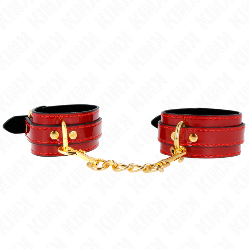 KINK - POIGNETS JOANNA ANGEL ROUGE AJUSTABLES AVEC CHAÎNE OR 16,5-26 CM X 4 CM KINK WRIST RESTRAINT