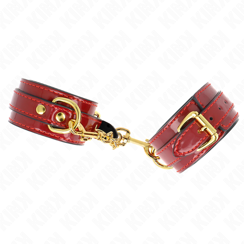 KINK - POIGNETS JOANNA ANGEL ROUGE AJUSTABLES AVEC CHAÎNE OR 16,5-26 CM X 4 CM KINK WRIST RESTRAINT