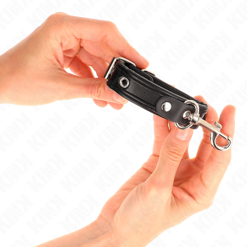 KINK - MINI BRACELETS NOIR AVEC CLOUS RÉGLABLES 16-22 CM X 2 CM KINK WRIST RESTRAINT