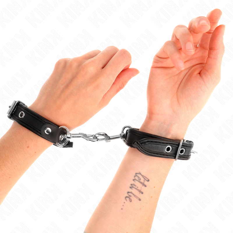 KINK - MINI BRACELETS NOIR AVEC CLOUS RÉGLABLES 16-22 CM X 2 CM KINK WRIST RESTRAINT