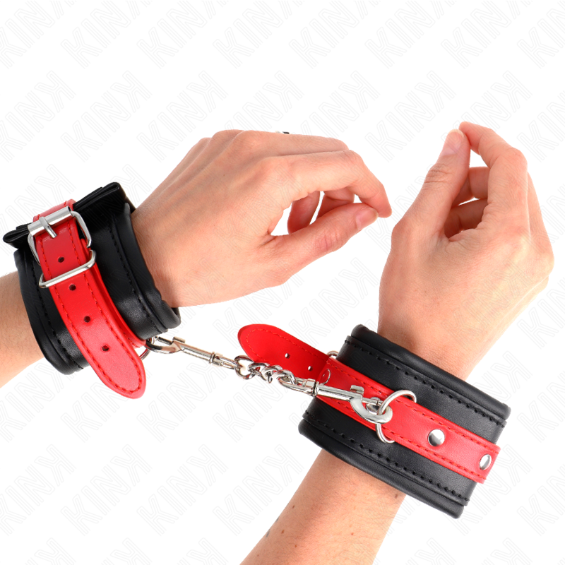 KINK - APPUI-POIGNETS NOIR AVEC CEINTURE ROUGE AJUSTABLE 17-28 CM X 6 CM KINK WRIST RESTRAINT