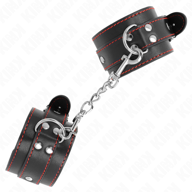 KINK - APPUI-POIGNETS NOIR AVEC DOUBLURE ROUGE RÉGLABLE 20-28 CM X 5,5 CM KINK WRIST RESTRAINT