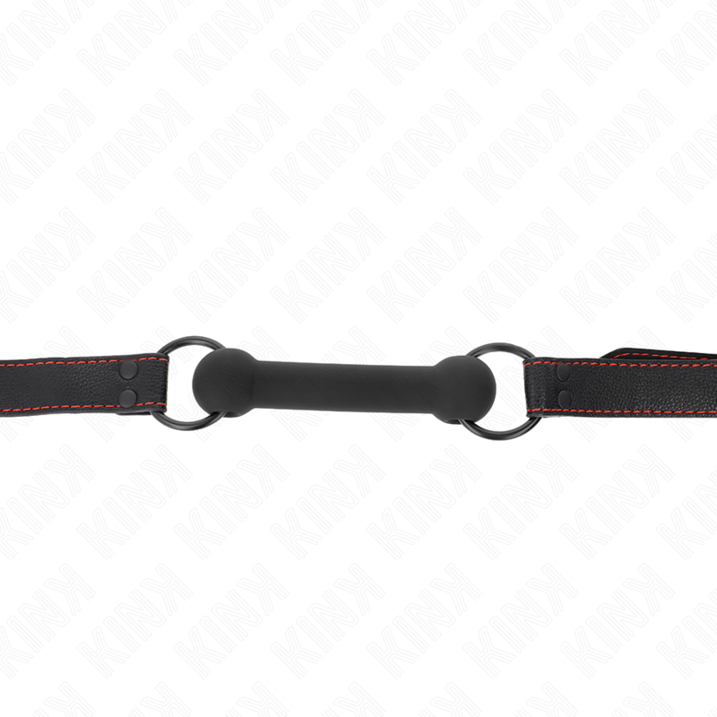 KINK - BONE BAG AVEC SANGLE EN CUIR NOIR AJUSTABLE 41-57 CM KINK COLLAR & GAG