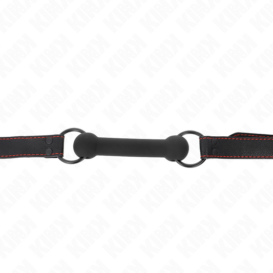 KINK - BONE BAG AVEC SANGLE EN CUIR NOIR AJUSTABLE 41-57 CM KINK COLLAR & GAG