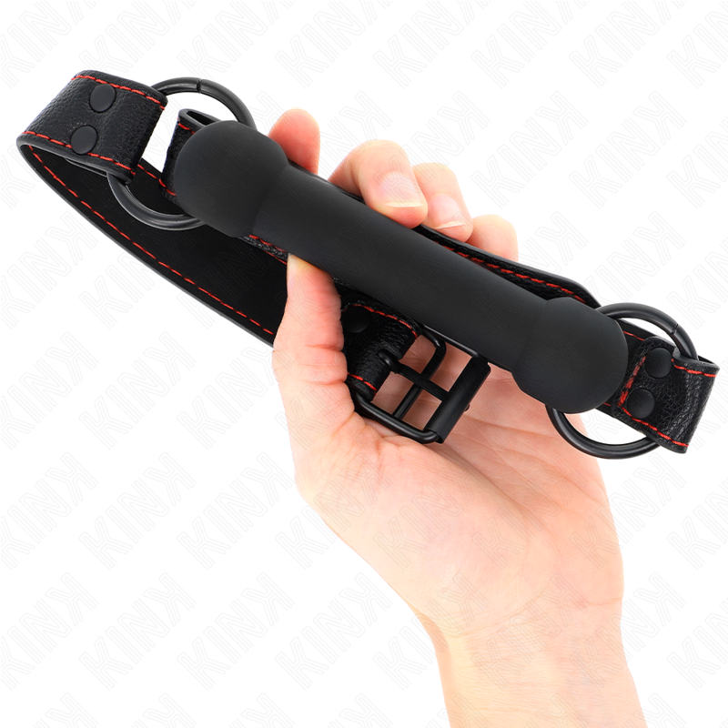 KINK - BONE BAG AVEC SANGLE EN CUIR NOIR AJUSTABLE 41-57 CM KINK COLLAR & GAG