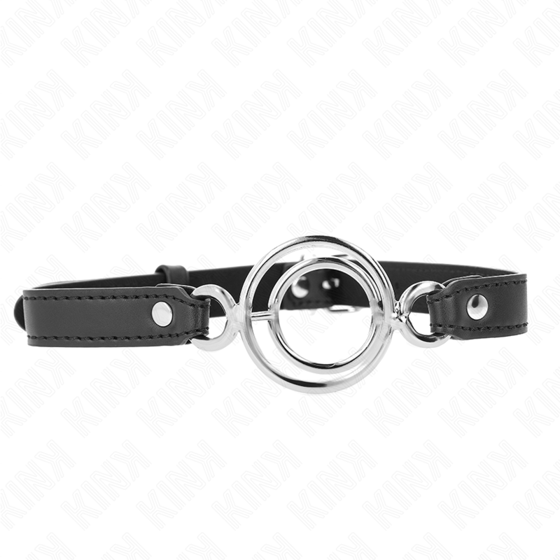 KINK - GAG AVEC PLUSIEURS O-RINGS 5 CM NOIR 63 X 2,5 CM KINK COLLAR & GAG