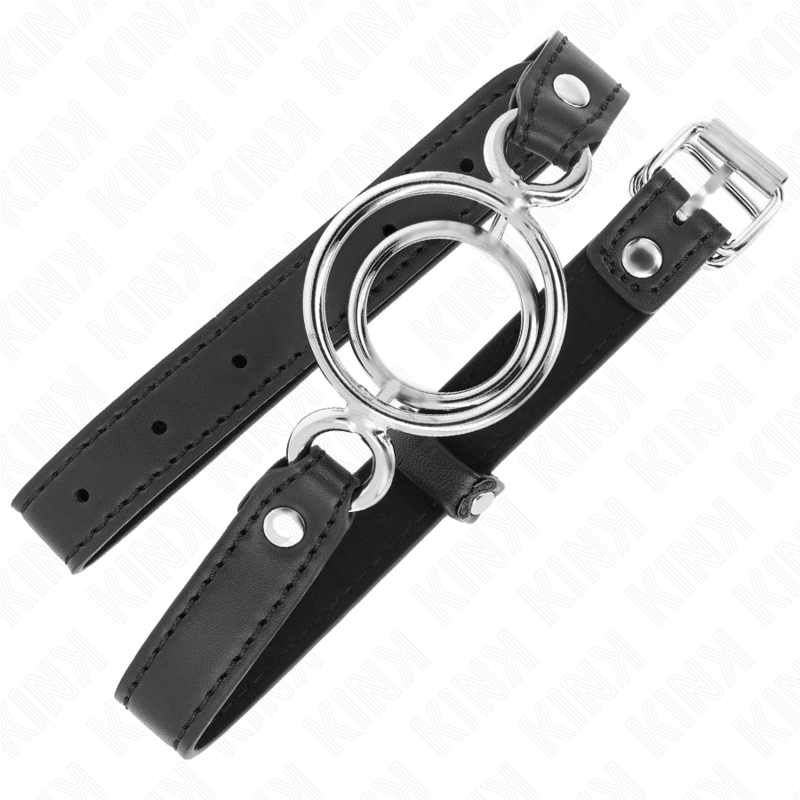 KINK - GAG AVEC PLUSIEURS O-RINGS 5 CM NOIR 63 X 2,5 CM KINK COLLAR & GAG