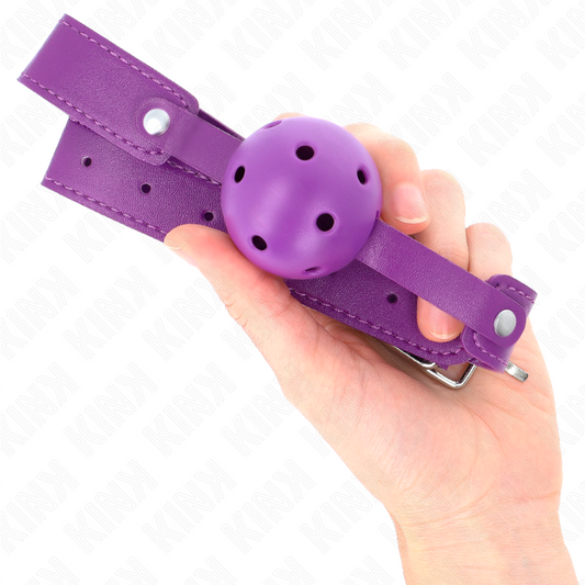 KINK - BALLE RESPIRANT VIOLET 4,5 CMGAG 65 x 2,5 CM KINK COLLAR & GAG