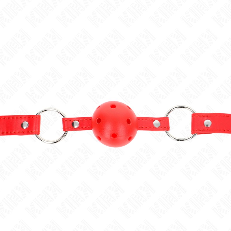 KINK - BÂTON RESPIRANT 4 CM AVEC DOUBLE RIVET MODÈLE 1 ROUGE 62,5 x 2,5 CM RÉGLABLE 42-58 CM KINK COLLAR & GAG