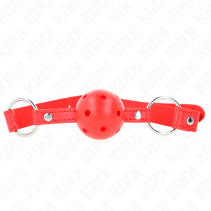 KINK - BÂTON RESPIRANT 4 CM AVEC DOUBLE RIVET MODÈLE 1 ROUGE 62,5 x 2,5 CM RÉGLABLE 42-58 CM KINK COLLAR & GAG