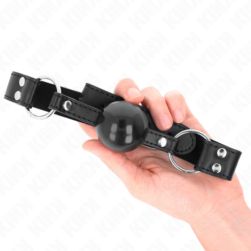 KINK - BÂTON BILLE SOUPLE ET SOLIDE 4 CM AVEC SANGLE EN CUIR 62 x 2,5 CM RÉGLABLE 42-58 CM KINK COLLAR & GAG