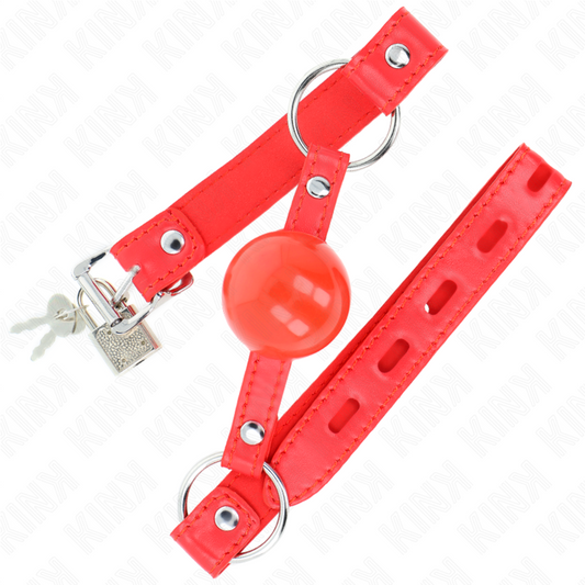 KINK - BÂILLON TPE BALLE 4 CM AVEC ROJO LOCK 60 x 2 CM KINK COLLAR & GAG
