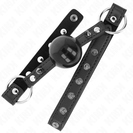 KINK - BÂILLON BALLE 4 CM AVEC POINTE RIVET ET SNAP LOCK 65 x 2 CM KINK COLLAR & GAG