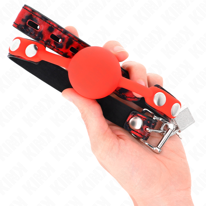 KINK - MODÈLE 2 BILLE EN SILICONE 4 CM BAG AVEC SERRURE 60 x 2 CM KINK COLLAR & GAG