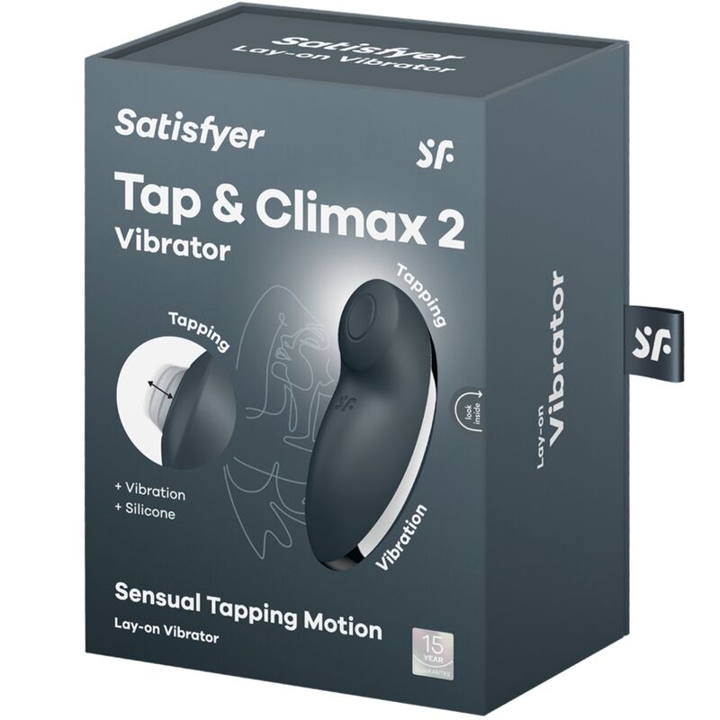 SATISFYER - TAP & CLIMAX 2 VIBRATEUR & STIMULATEUR GRIS SATISFYER VIBRATOR