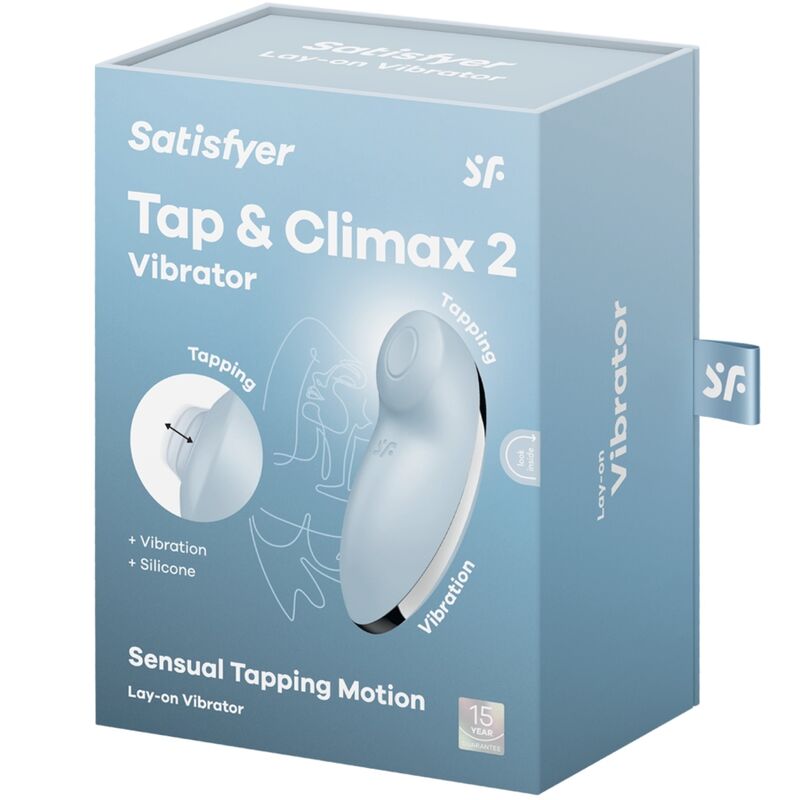 SATISFYER - TAP & CLIMAX 2 VIBRATEUR & STIMULATEUR BLEU SATISFYER VIBRATOR