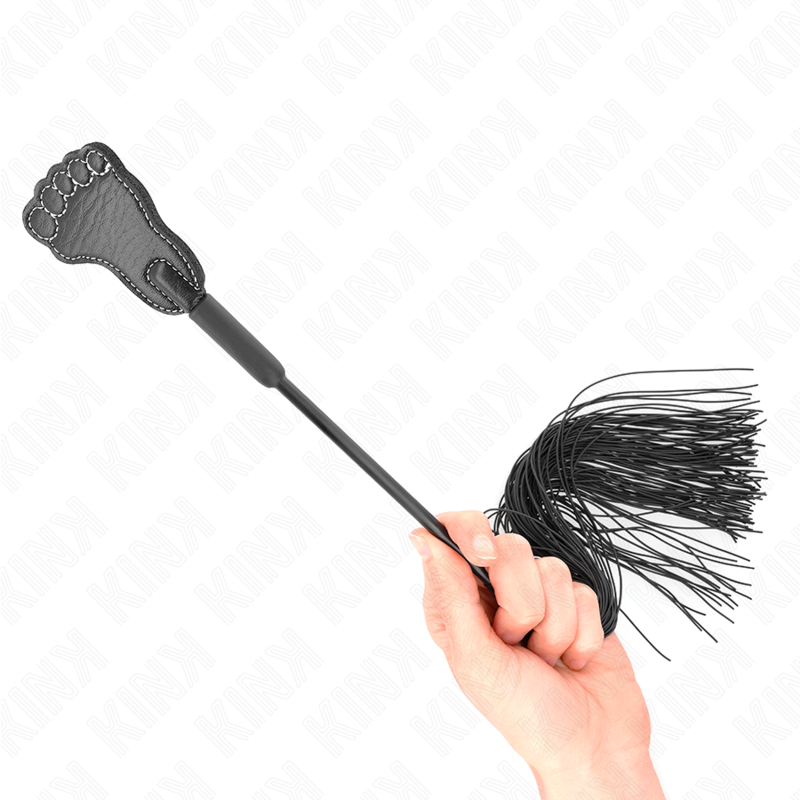 KINK - PAGAIE EN FORME DE PIED AVEC FOUET À GLAND 31 CM KINK IMPACT & TOUCH