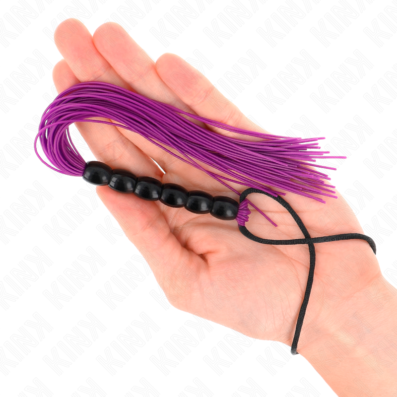 KINK - MINI FOUET EN SILICONE AVEC 6 BILLES VIOLES 26 CM KINK IMPACT & TOUCH