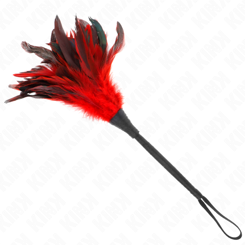 KINK - PLUMES DE POULET TICKLE EN FORME DE CORNE ROUGE 36 CM KINK IMPACT & TOUCH