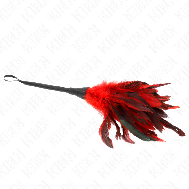 KINK - PLUMES DE POULET TICKLE EN FORME DE CORNE ROUGE 36 CM KINK IMPACT & TOUCH