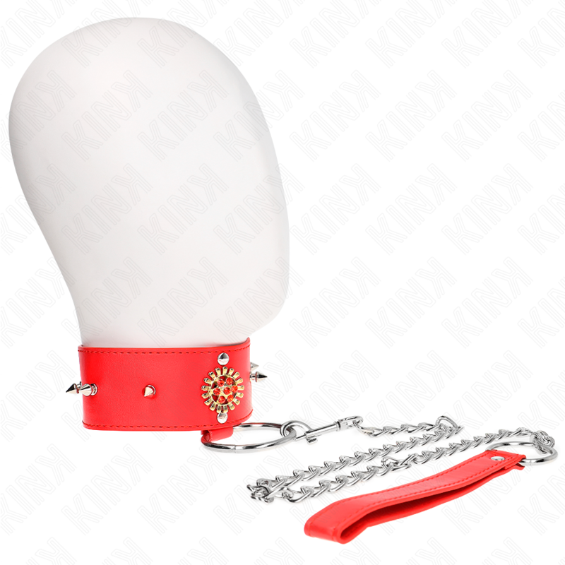 KINK - COLLIER DIAMANTS ROUGES AVEC CEINTURE 65 CM AJDUSTABLE 35-51 CM X 7 CM KINK COLLAR & GAG