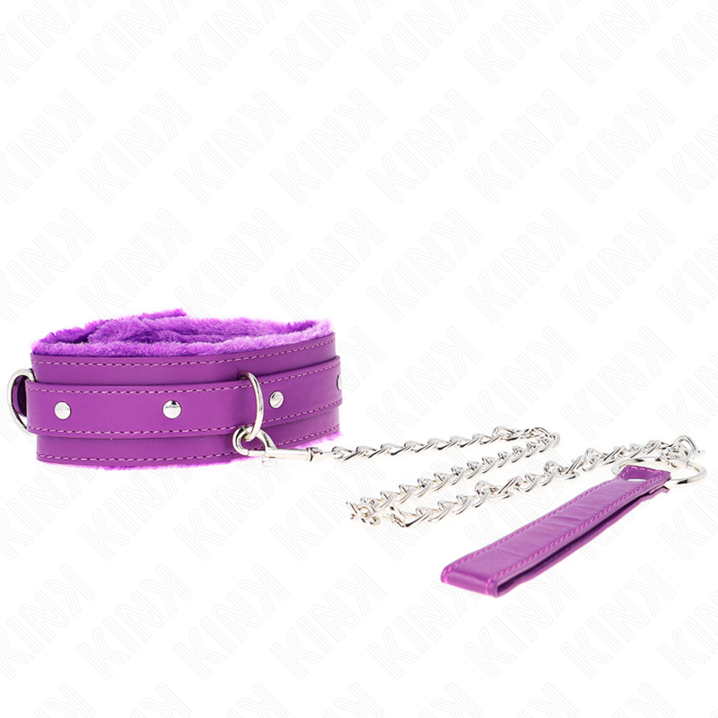 KINK - COLLIER AVEC LAISSE 65 CM AVEC RESTRICTIONS VIOLET 36-42 CM X 5,5 CM KINK COLLAR & GAG