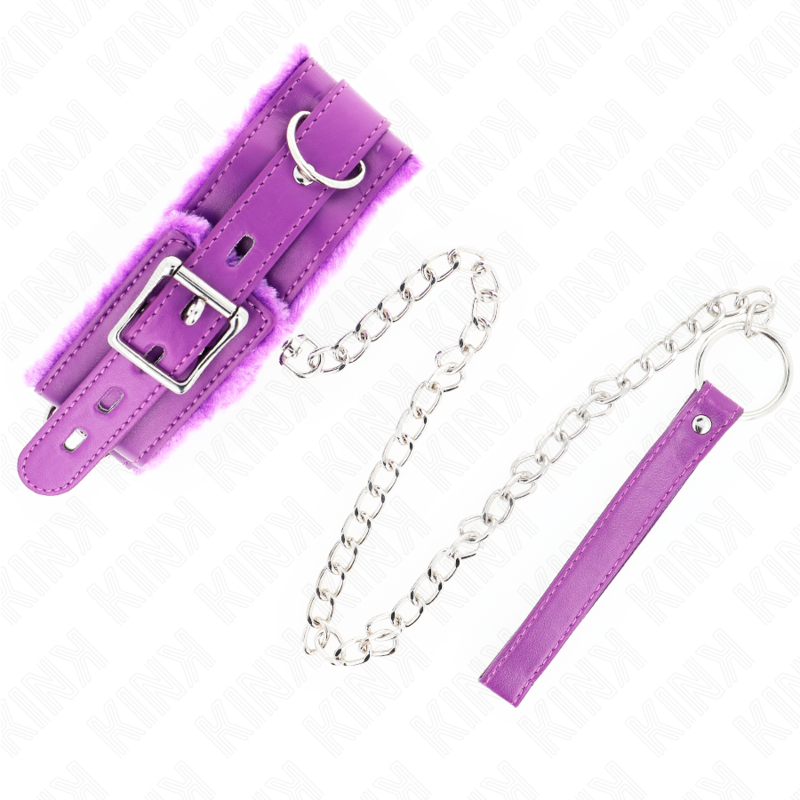 KINK - COLLIER AVEC LAISSE 65 CM AVEC RESTRICTIONS VIOLET 36-42 CM X 5,5 CM KINK COLLAR & GAG