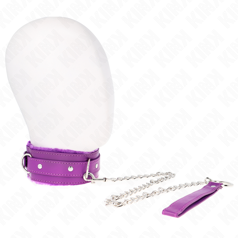 KINK - COLLIER AVEC LAISSE 65 CM AVEC RESTRICTIONS VIOLET 36-42 CM X 5,5 CM KINK COLLAR & GAG