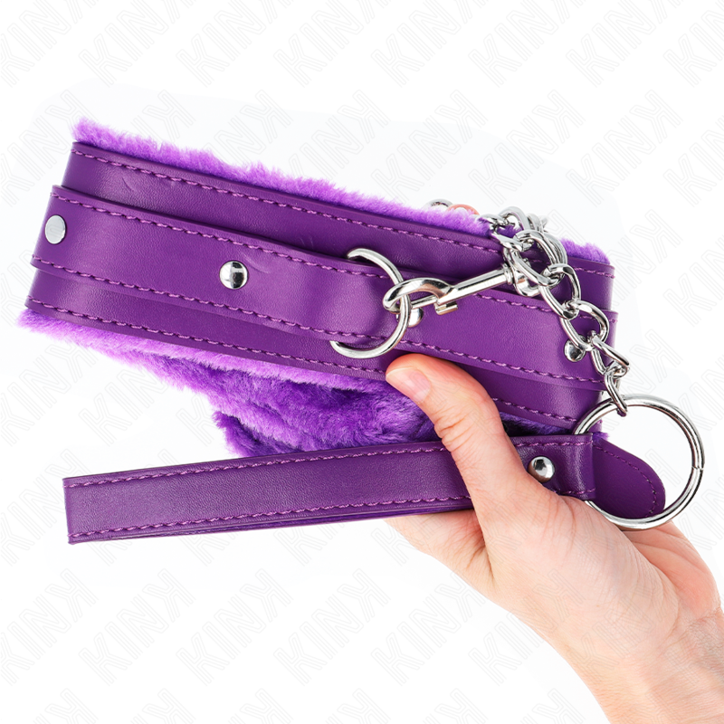 KINK - COLLIER AVEC LAISSE 65 CM AVEC RESTRICTIONS VIOLET 36-42 CM X 5,5 CM KINK COLLAR & GAG