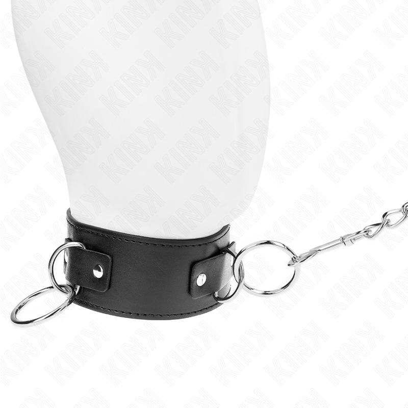 KINK - COLLIER AVEC LAISSE 65 CM 3 ANNEAUX MODÈLE 2 RÉGLABLE 36-43 CM X 5 CM KINK COLLAR & GAG